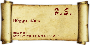 Hőgye Sára névjegykártya